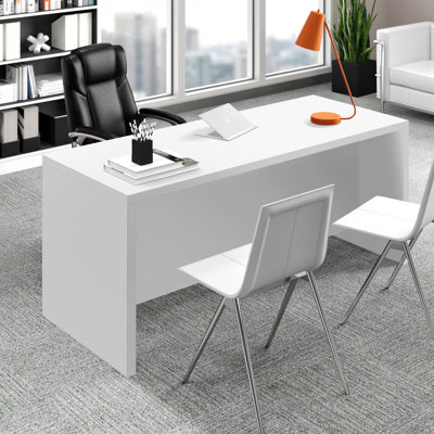 Idael Solid Wood Top Metal Base Desk Shell