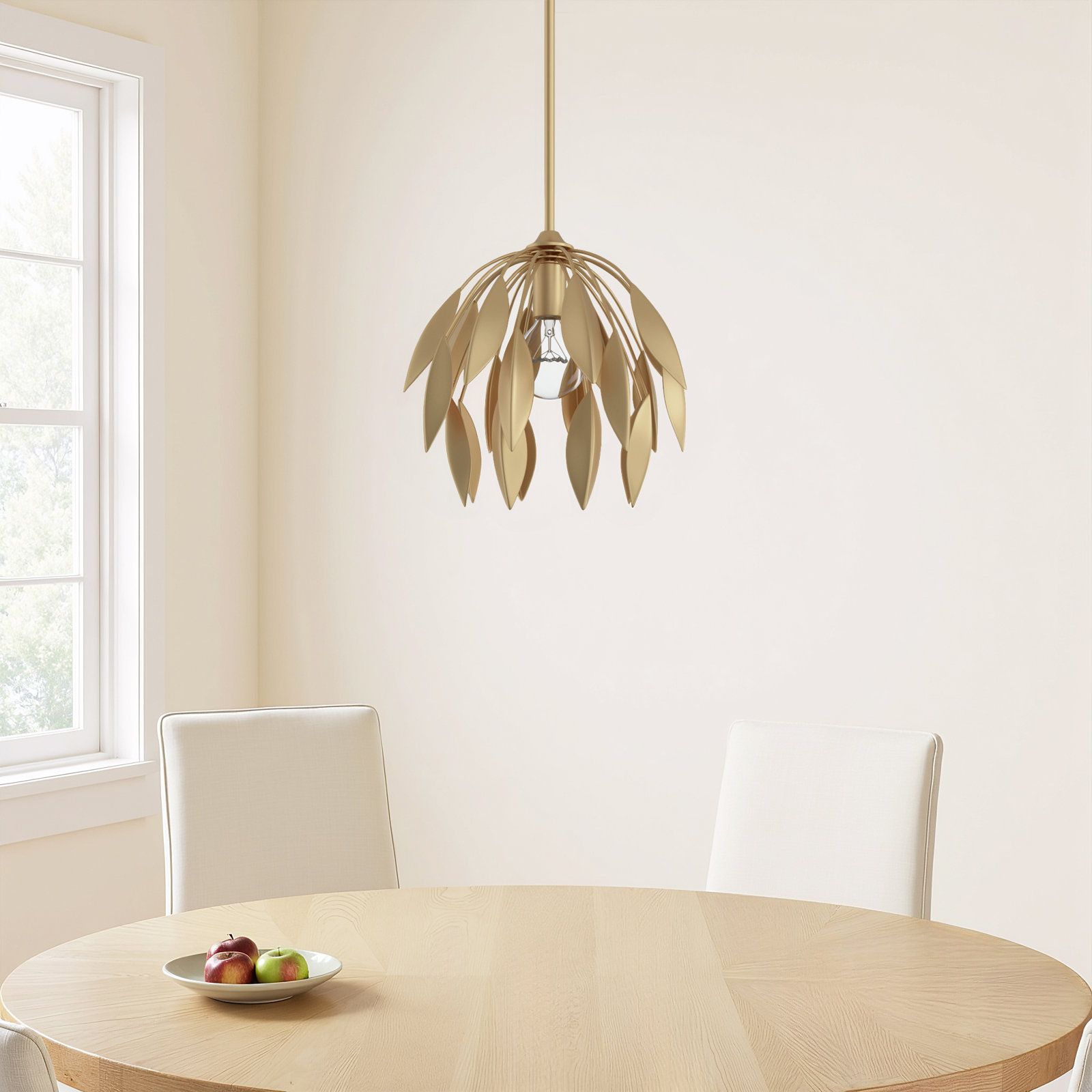 Mandy Single Light Pendant, 63"H x 14"W x 14"D, Gold