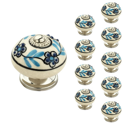 Hand Painted 1-3/5 Diameter Mushroom Knob Multipack