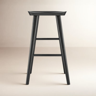 Anzie Wood Backless Saddle Stool