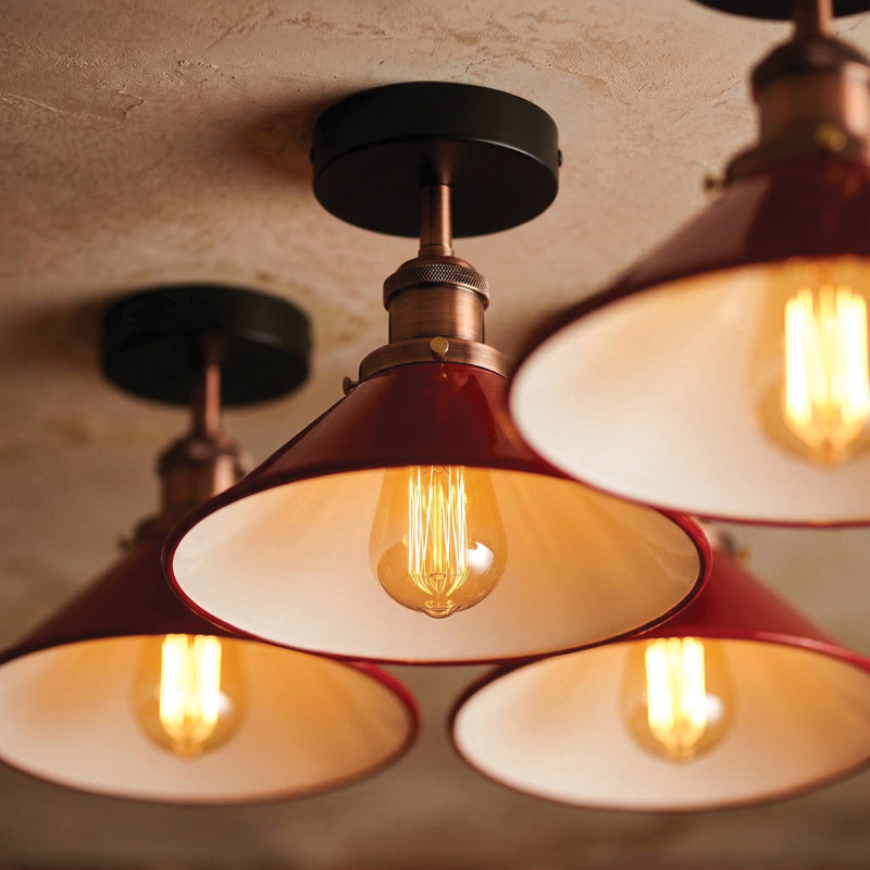 Semi Flush Mount, Red