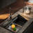 HIGOLD BN1.0 Single Handle Pull Down Kitchen Faucet With IF Award, Rose Gold & Black Finished-100209671