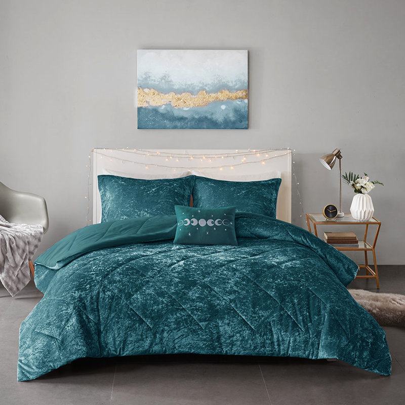 Collection d'édredon en velours -, 2 taies décoratives, 1 coussin, ensemble de literie à motif de losanges, avec taies décoratives et coussin