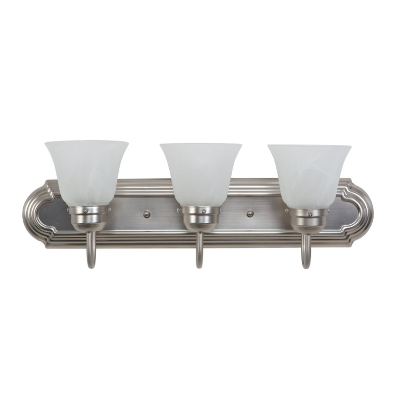 Hague 3 - Light Vanity Light, Satin Nickel with Alabaster Shade