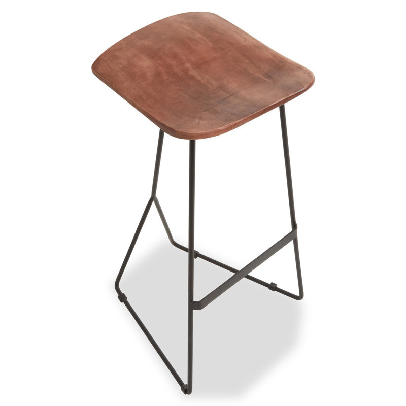Bucyrus Upholstered Counter Stool with Metal Frame, Black
