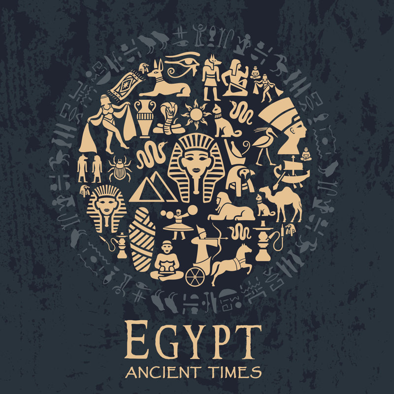 Egyptian Collage by AlonzoDesign - Wrapped Canvas Print, 76cm H x 76cm W