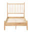 Lit plateforme moderne de style Mid-Century avec finition naturelle et tête de lit à lattes verticales avec rails de livraison inclus, assemblage simple requis