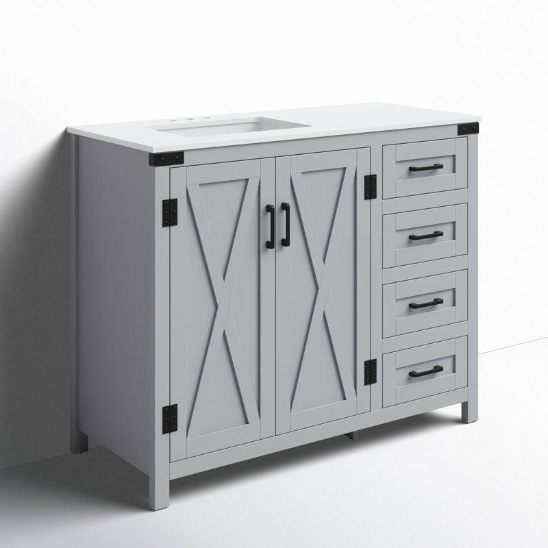 Ensemble de meuble-lavabo simple 42 po Grant, Gris