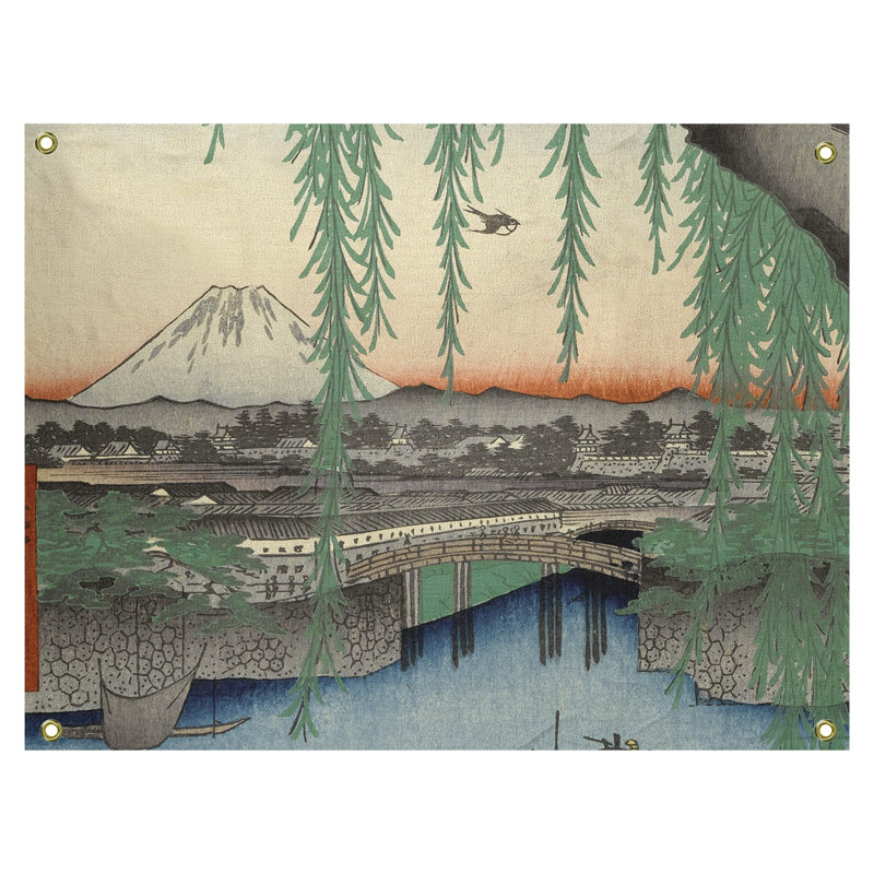 Tapisserie murale bridge yatsumi Macintyre, H 81,5 po x l 60,5 po, Vert / Gris