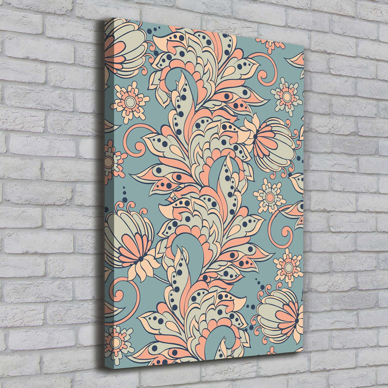 Ethnic Flowers - Wrapped Canvas Print
