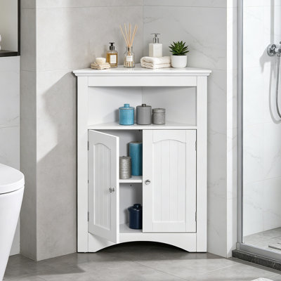 Corner Bathroom Storage Cabinet with  Adjustable Shelf