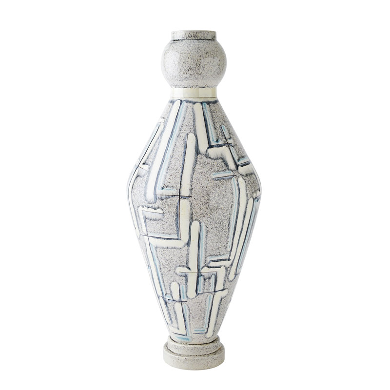Vase de table en céramique / porcelaine, Hauteur totale - 28 po