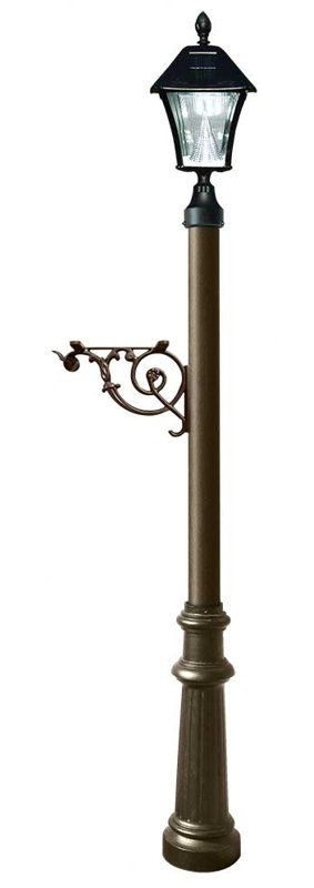 Bronze 5' 2" Traditional Solar Lamp Post with LED Light