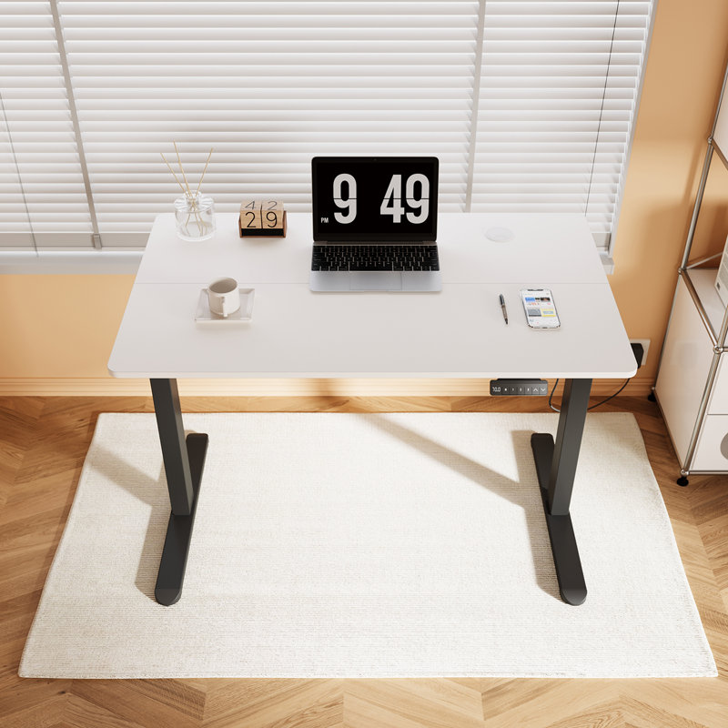 Adjustable Metal Base Standing Desk, White