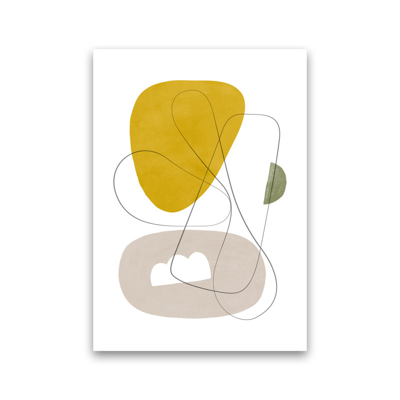 Abstraction With Grey Lines I - Print, 30cm H x 21cm W x 1cm D, No Framed