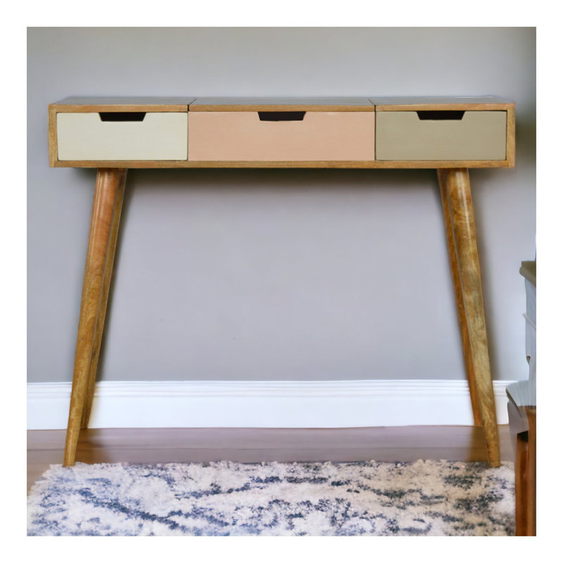 Soild Wood Pink Gradient Dressing Table