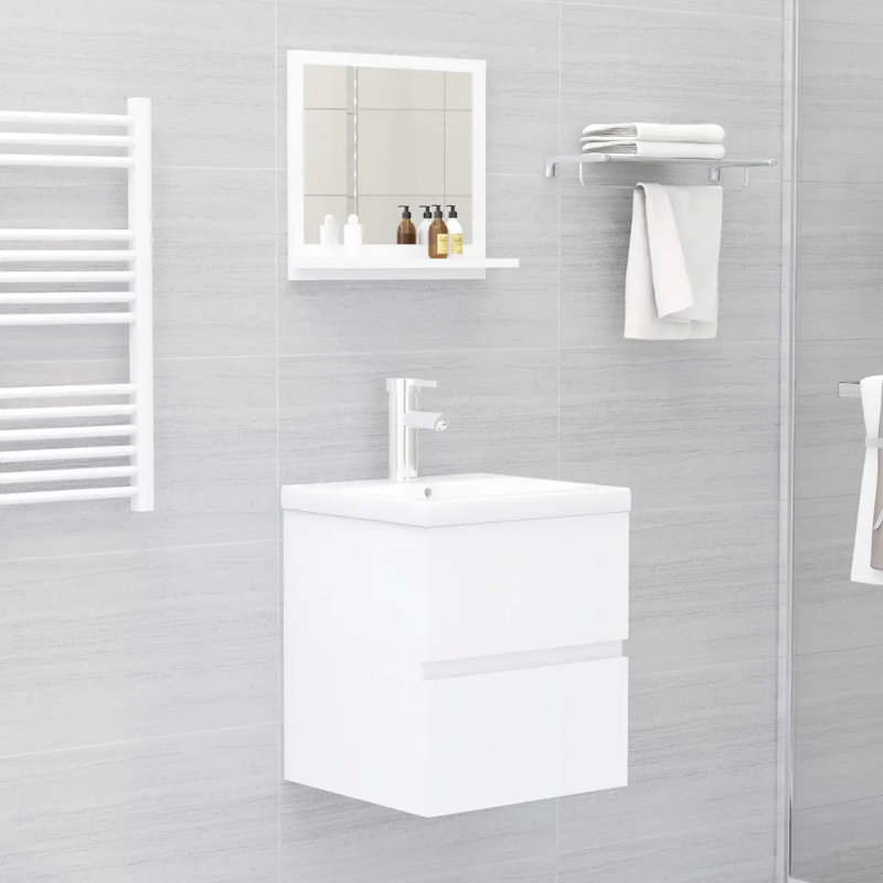 Dorlene Flat Mirror, 37cm x 40cm, White