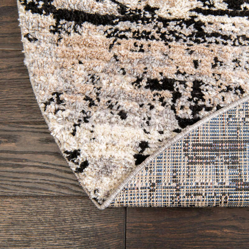 Tapis gris à motif abstrait Tucson, Ovale 4 pi x 6 pi