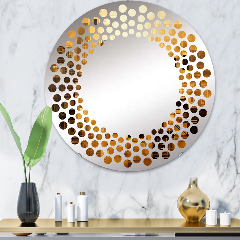 Miroir mural rond, H 24 po x l 24 po, Jaune