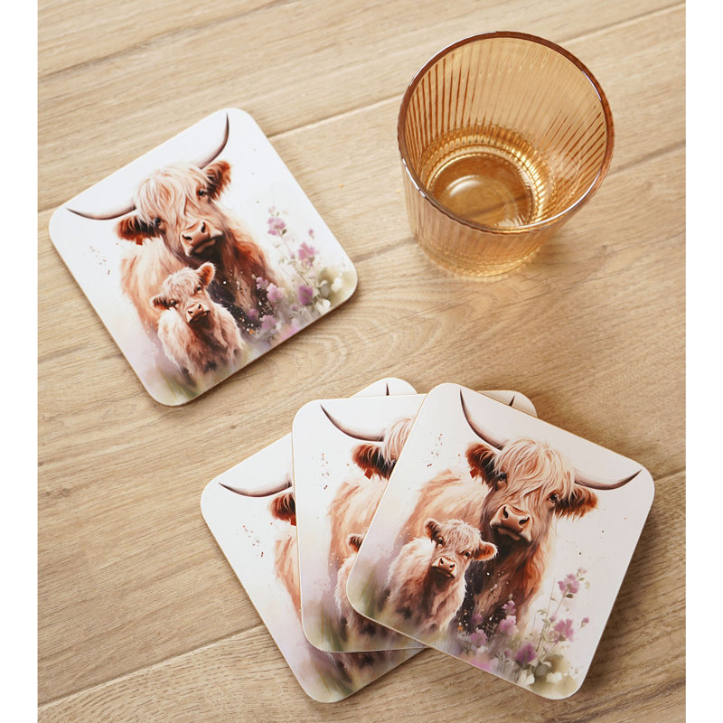 Cork Square 4 Piece Coaster Set