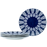 Noritake Bluefjord Set Of 4 Coupe Salad Plates, 8-1/4"