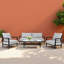 Ensemble de conversation de terrasse en aluminium thermolaqué 4 pièces avec coussins Sunbrella® Everly