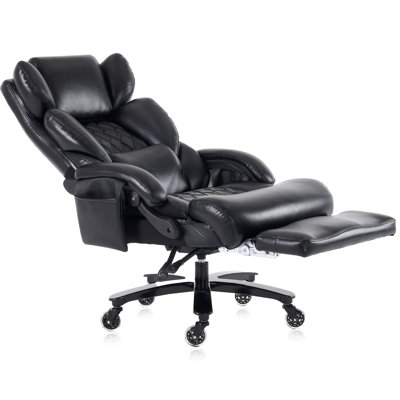 Big and Tall Ergonomic Office Chair with Footrest, Heavy Duty Massage Executive Desk Chair with Lumbar Support, Adjustable Headrest