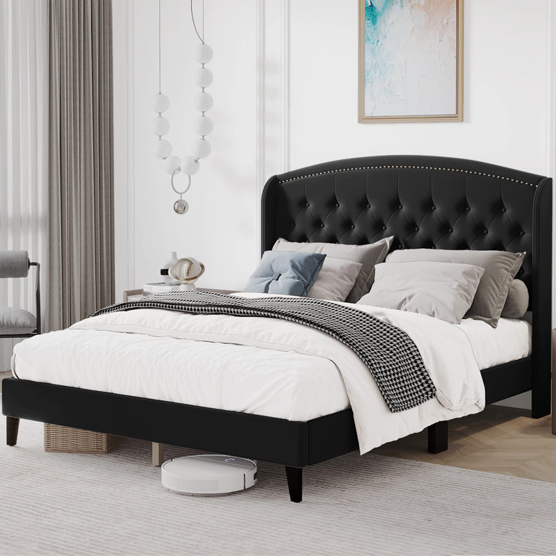 Gytle Wingback Bed, Black, King
