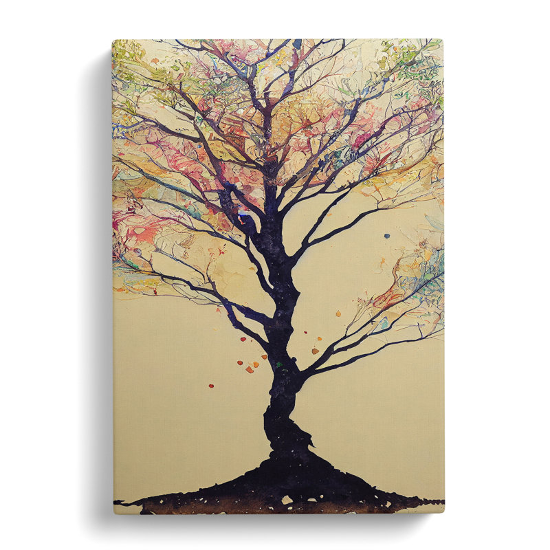 XV1022-3412X Pastel Tree - Print, Wrapped Canvas, No Matte, 60cm H x 40cm W x 3cm D