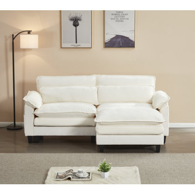 Grand canapé modulaire en L avec repose-pieds 79,6 po Luqi