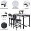 Ensemble de table et chaises de salle à manger modernes pour 2 personnes, fini en marbre, avec 2 chaises rembourrées. Parfait pour un coin repas, une salle à manger ou un bar. Style rustique noir.-898203937