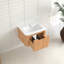 Meuble-lavabo flottant mural en céramique blanc 24 po, pré-assemblé, noyer naturel, bords arrondis, rangement intelligent pour tiroir de salle de bain