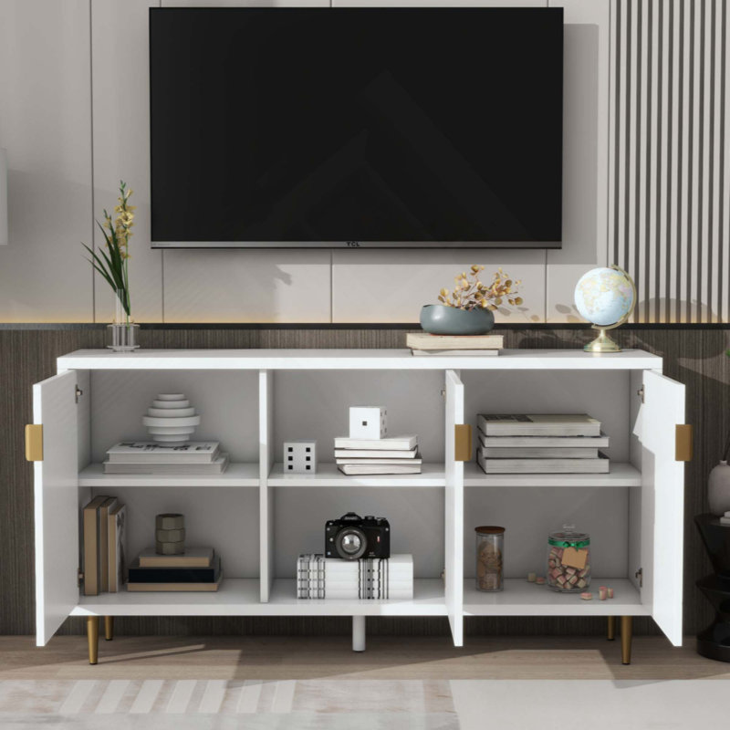 Janneke Modern TV Stand for TVs Multi-Functional Media Console Tv Console Table Modern Tv Stand Adjustable Shelves Storage