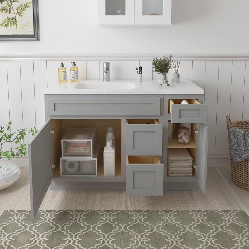 48'' Single Bathroom Vanity Base Only, Gray