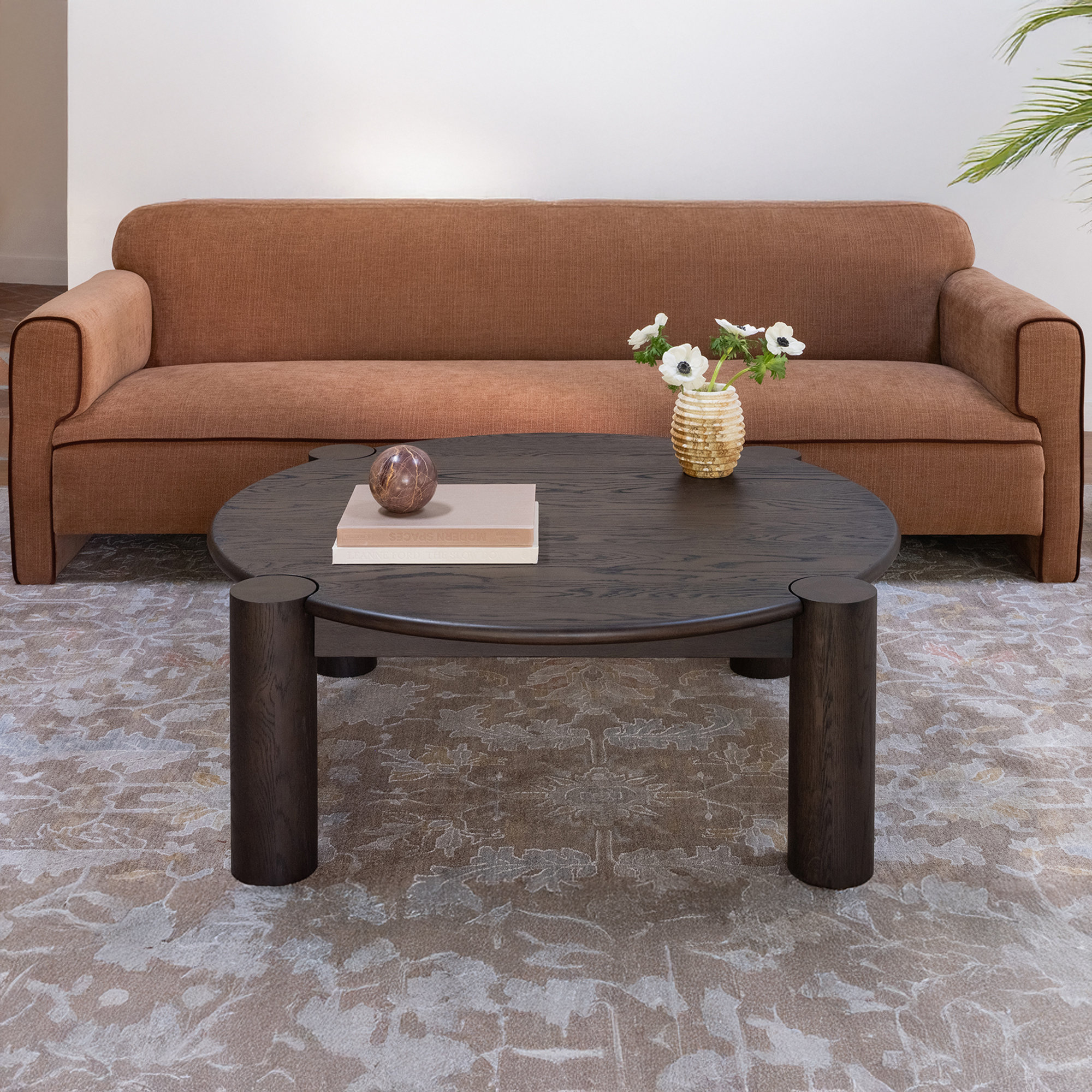 Solid Wood Single Coffee Table, Dark Brown