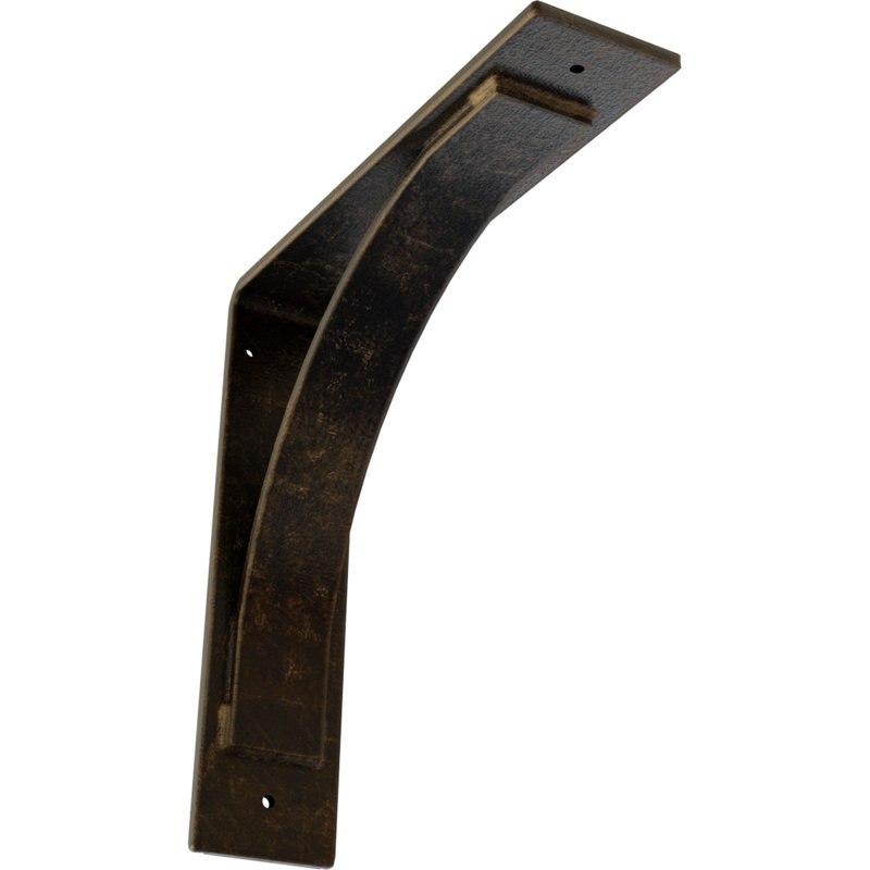 Support en acier Morris, Laiton antique, H 12 po x l 3 po x P 12 po