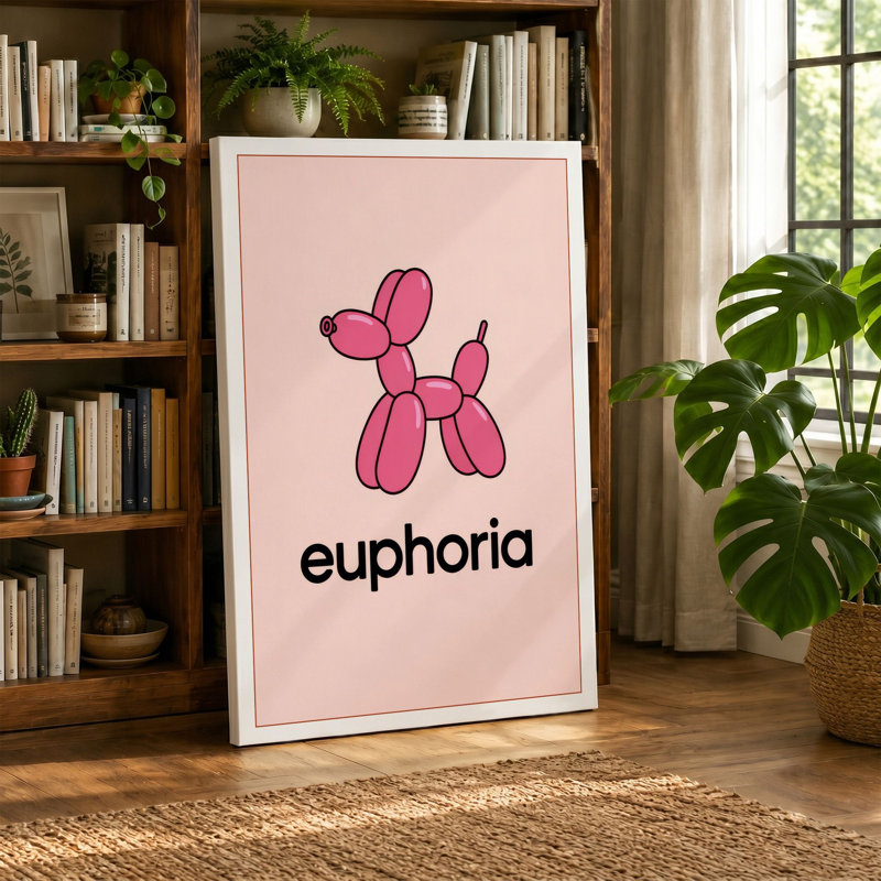 Euphoria Balloon Modern - Wrapped Canvas, 30x20 - 76.2 x 50.8 cm, Taupe Border