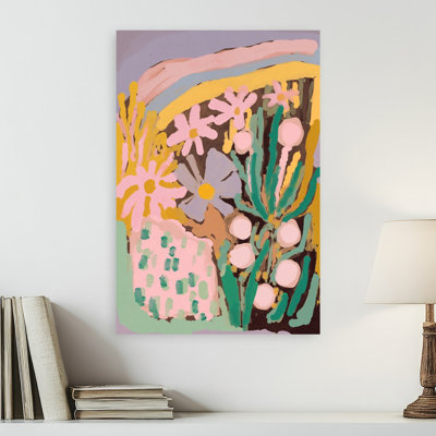 Floral Harmony Burst Abstract Colorful Contemporary Flower Nature Wall Art Print
