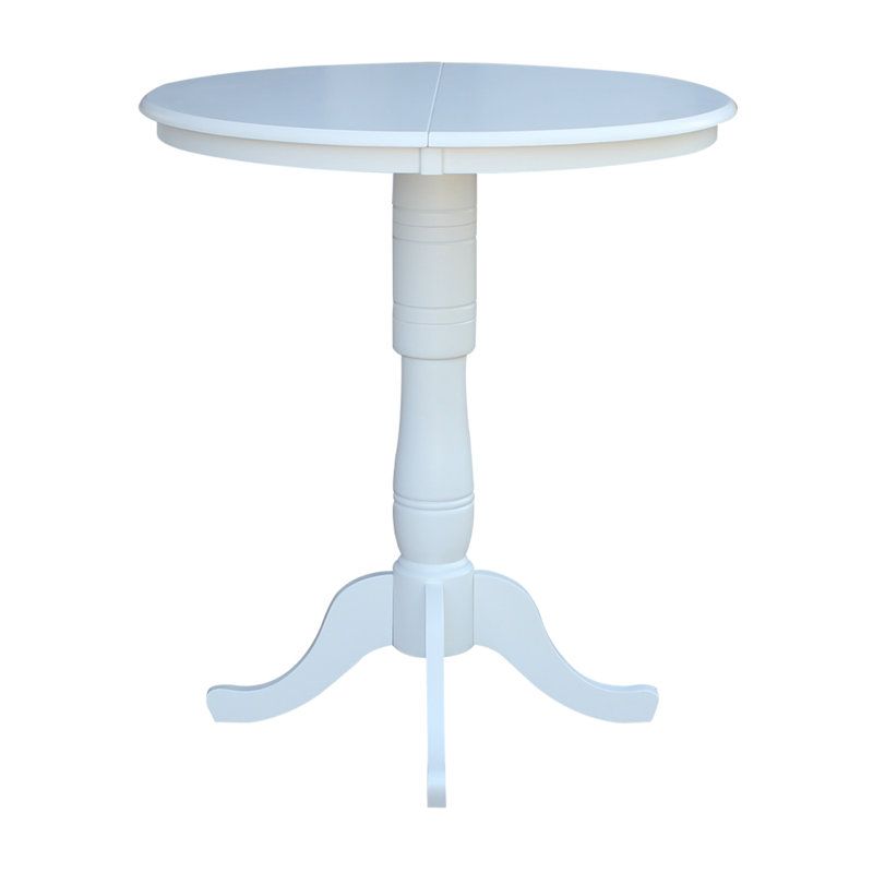 Dragana Extendable Solid Wood Dining Table, White/White