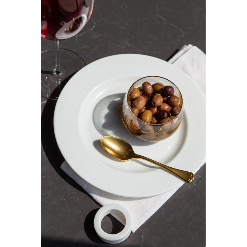 Ornement en porcelaine tendre Fortessa, assiette à salade / dessert 9 po (ensemble de 4), Blanc