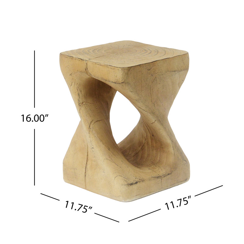 MGO Twist Side Table - Wood-Look Texture, Natural Colour
