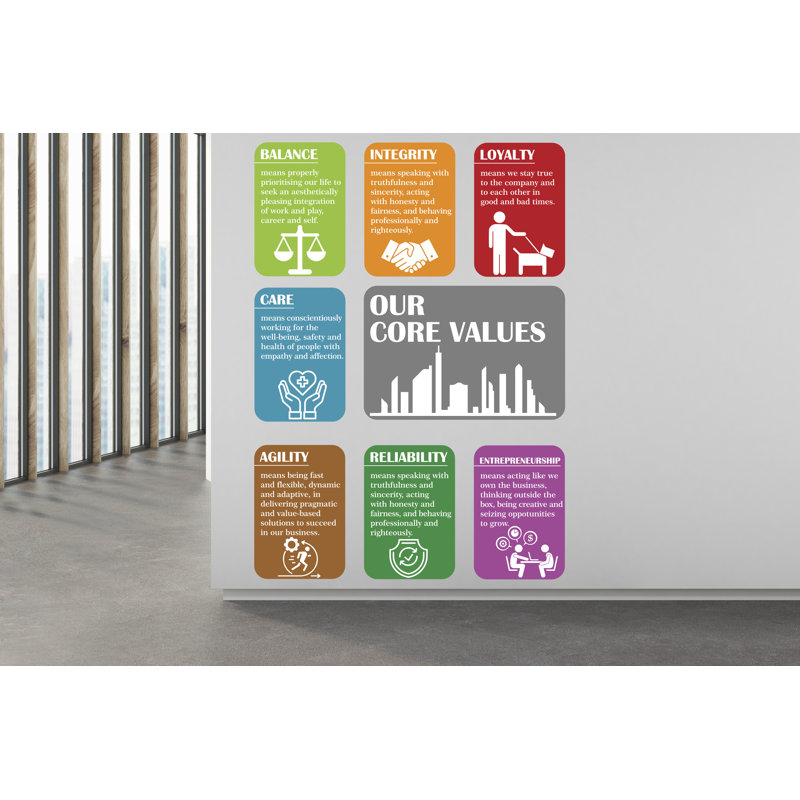 Autocollant mural en vinyle Core Value, H 14 po x l 10 po