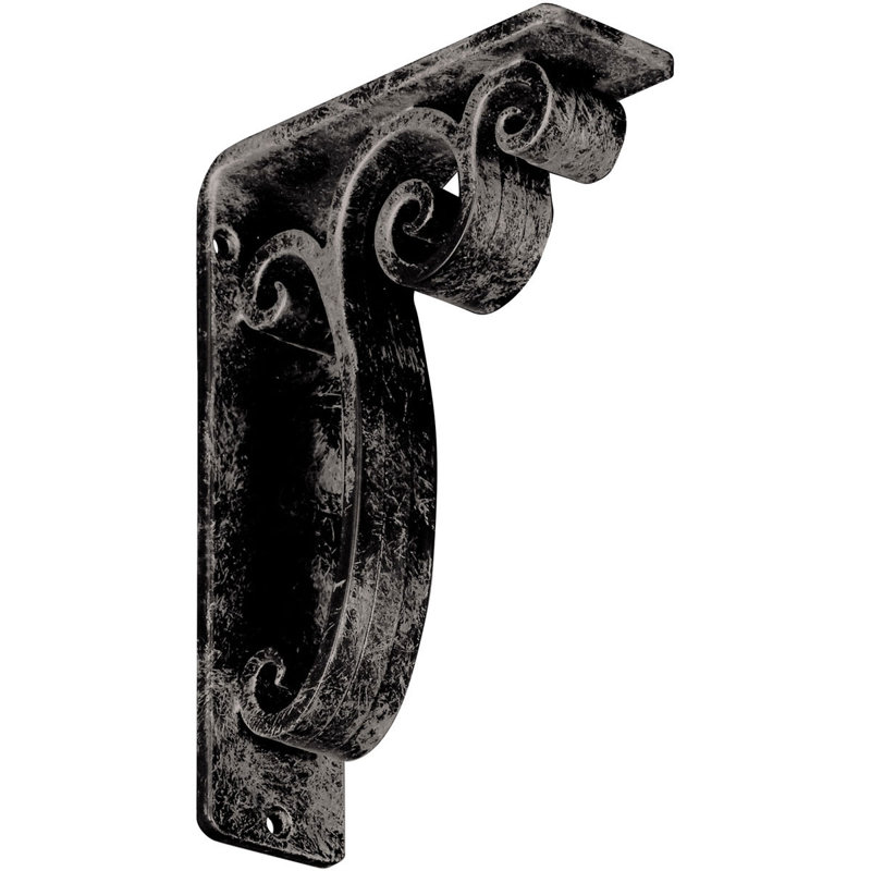 Support en fer forgé Avery, Argenté antique chaleureux, H 8 po x l 2 po x P 5,5 po