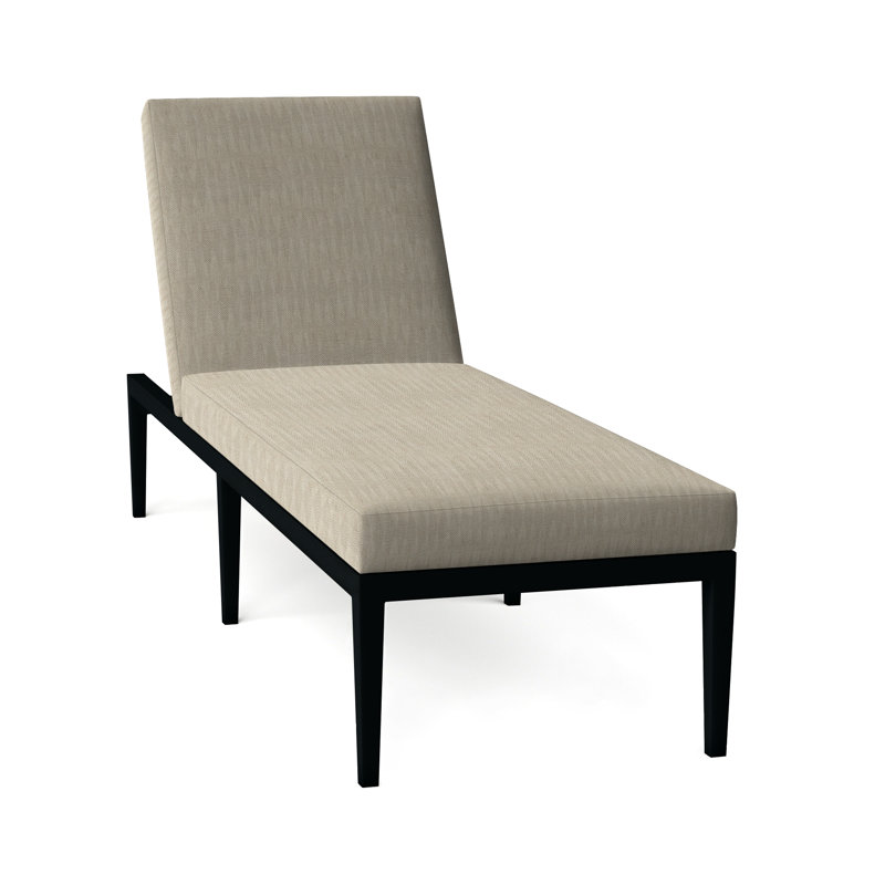 Chaise longue d'extérieur en aluminium forgé Elegante, Pas de soudure, Chevron sable, Craie élégante 97