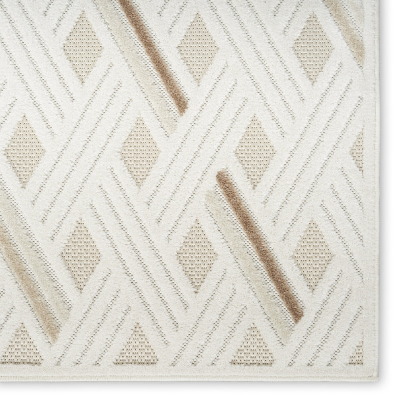 HomeRoots 7' X 9' Cream Geometric Area Rug | Wayfair