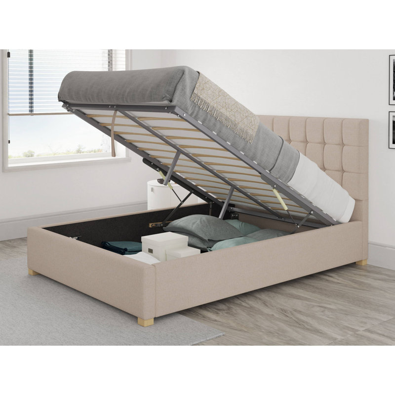 Chevalier Upholstered Ottoman Storage Bed, Super King (6'), Natural