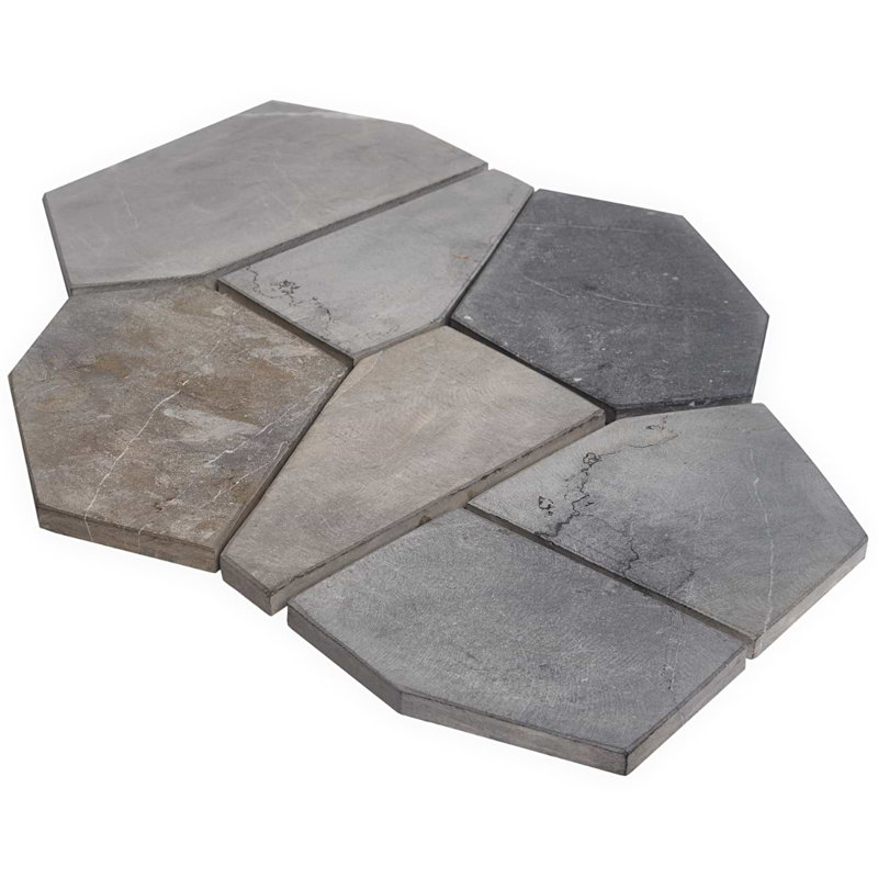 Nature Organica 12x20 Honed Marble Mosaic Tile, Java Dark Gray