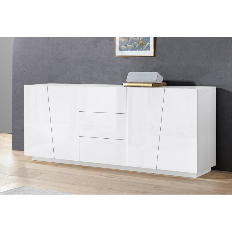 Bayonne 220cm Sideboard, White Glossy