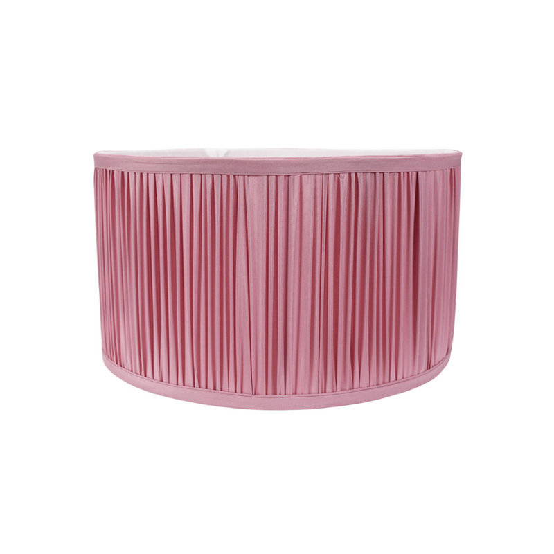 20cm H Silk Drum Lamp Shade ( Slip-On ), 20cm H x 35cm W x 35cm D, Pink