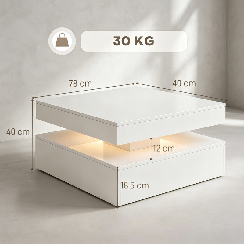 Coffee Table, White, White, White